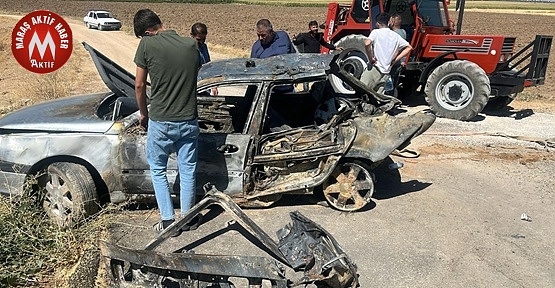 Köprüden Uçan Otomobil Yandı 3 Yaralı