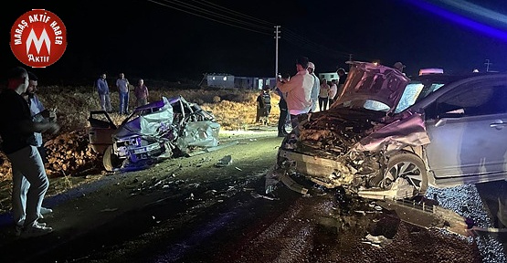 Otomobiller Kafa Kafaya Çarpıştı 5 Yaralı