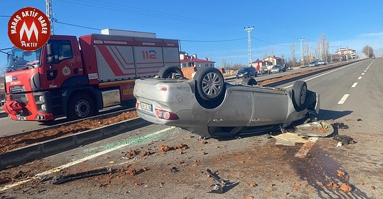 Otomobiller Çarpıştı 2 Yaralı