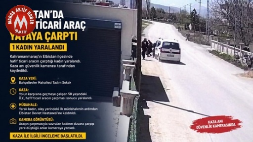 Kahramanmaraş’ta Hafif Ticari Araç Yayaya Çarptı 1 Yaralı