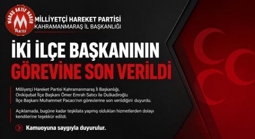 Kahramanmaraş'ta MHP İlçe Başkanları Değişti