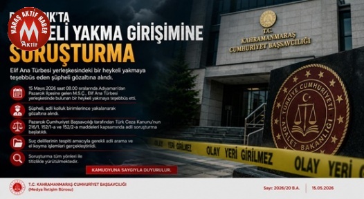 Pazarcık’ta Türbedeki Heykeli Yakma Girişimine Soruşturma