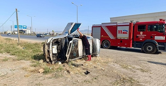 Otomobil Takla Attı 2 Yaralı