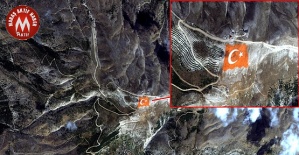 En Büyük Türk Bayrağı Uzaydan Görüntülendi